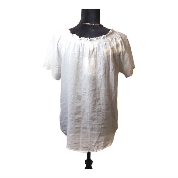 NWT Love Stitch Ivory Sheer Embroidery Top Sz Medium - Picture 4 of 8